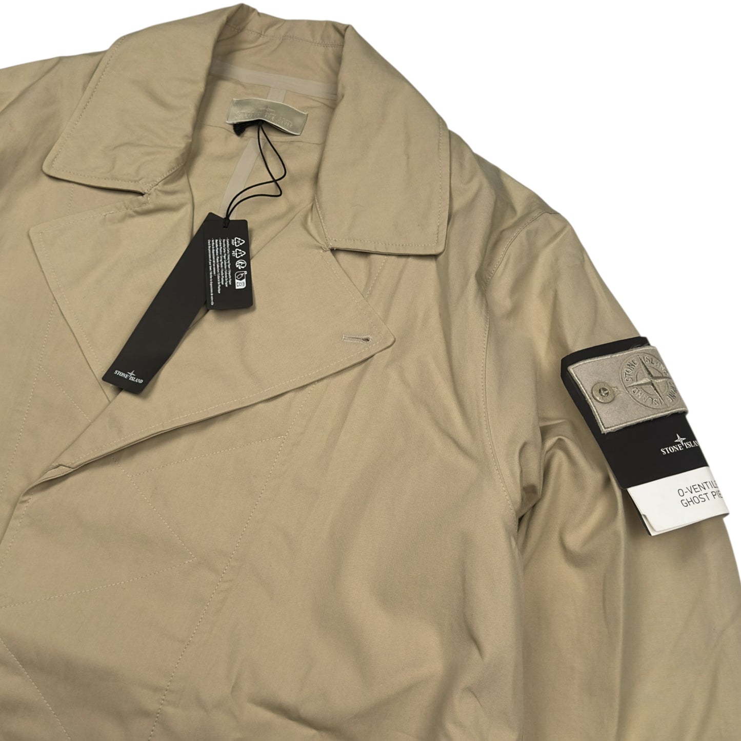 S/S 23 Stone Island O-Ventile Ghost Trench Coat - Beige