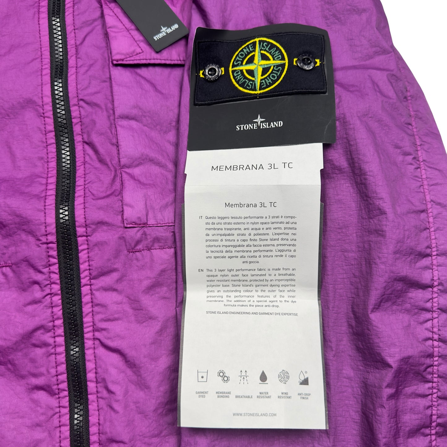 S/S 23 Stone Island Membrana 3L TC Jacket - Purple