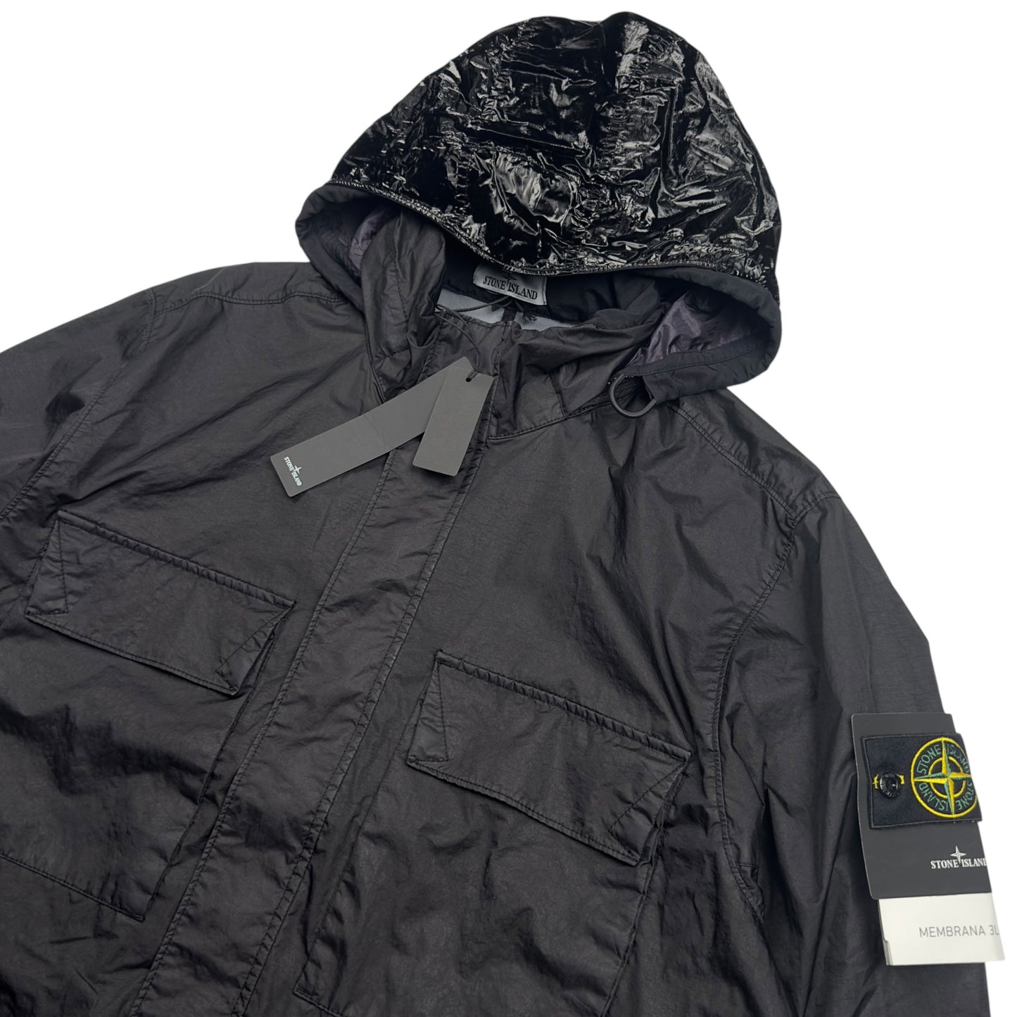 S/S 23 Stone Island Membrana 3L TC Field Jacket - Black