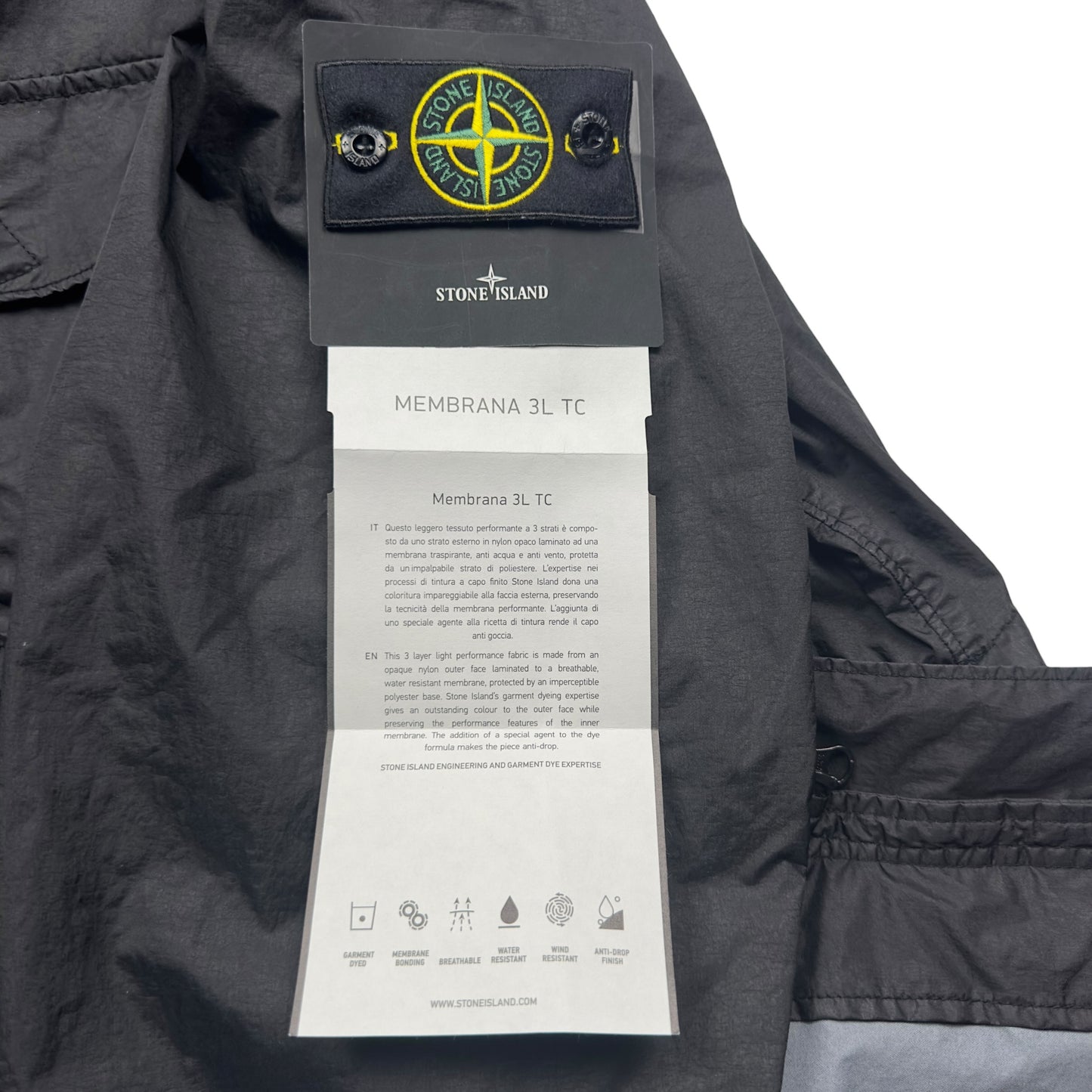 S/S 23 Stone Island Membrana 3L TC Field Jacket - Black