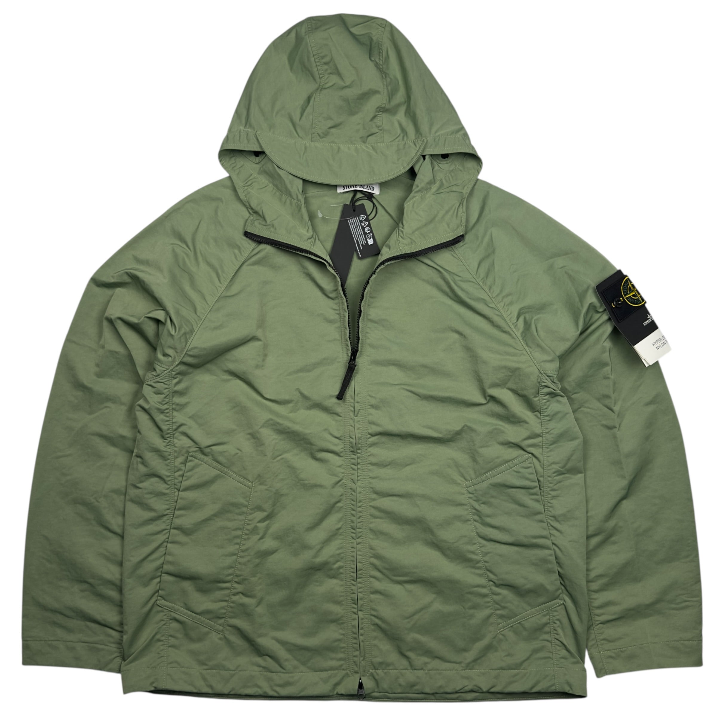 S/S 23 Stone Island Hyper Dense Nylon Raso Hooded Jacket - Sage