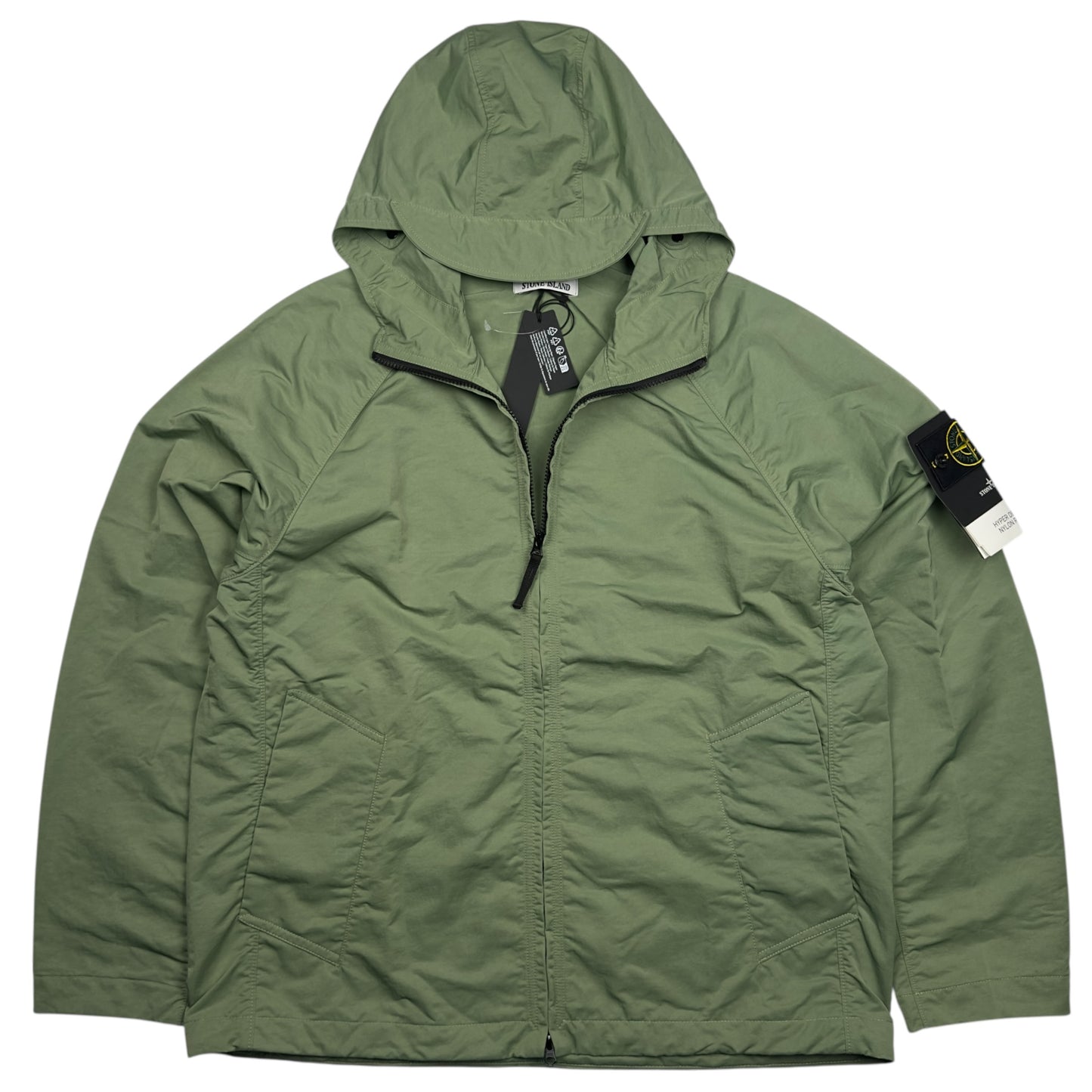 S/S 23 Stone Island Hyper Dense Nylon Raso Hooded Jacket - Sage Green