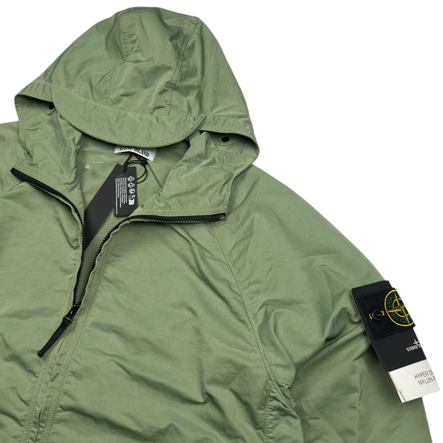 S/S 23 Stone Island Hyper Dense Nylon Raso Hooded Jacket - Sage Green