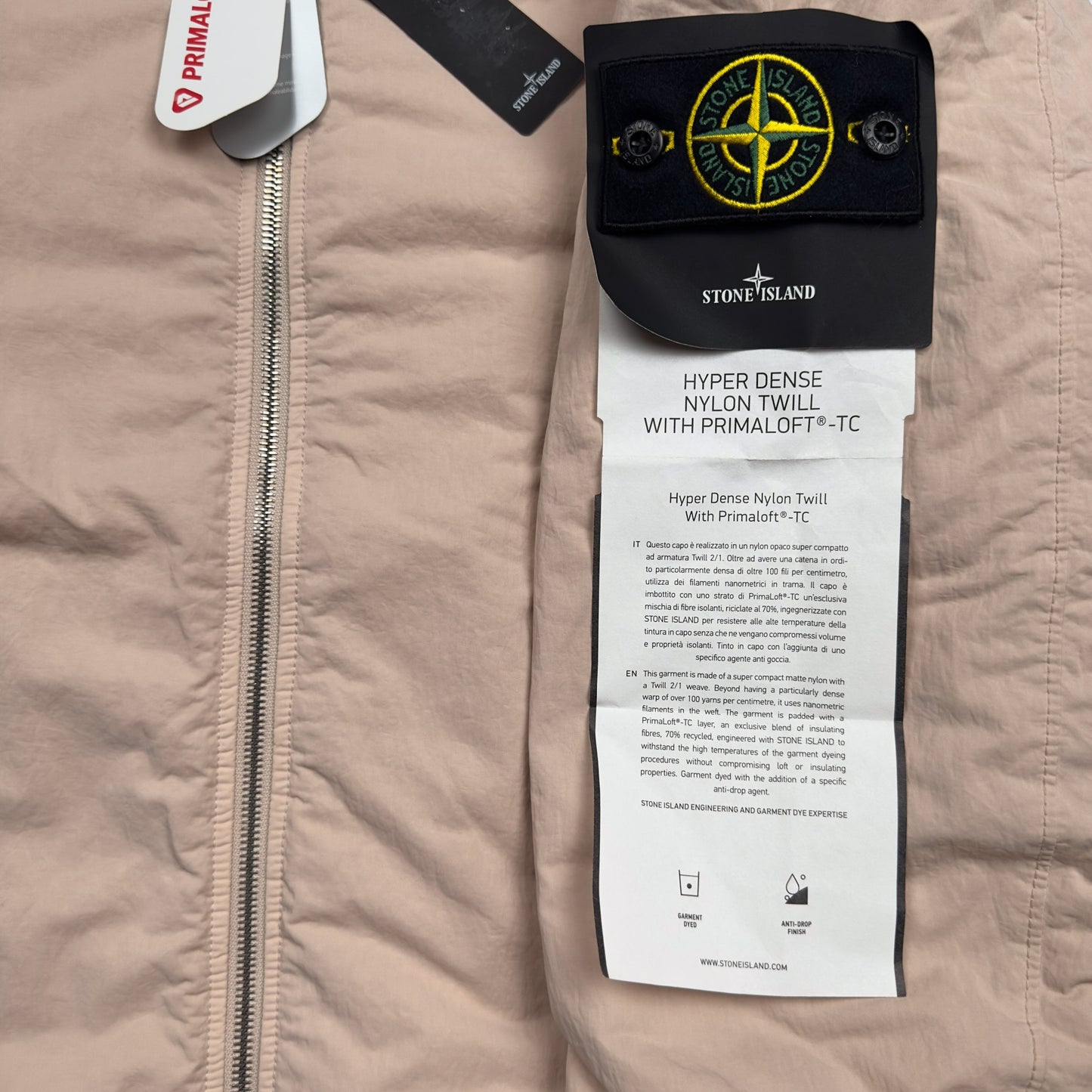 A/W 21 Stone Island Hyper Dense Nylon Twill Primaloft Jacket - Pastele Pink