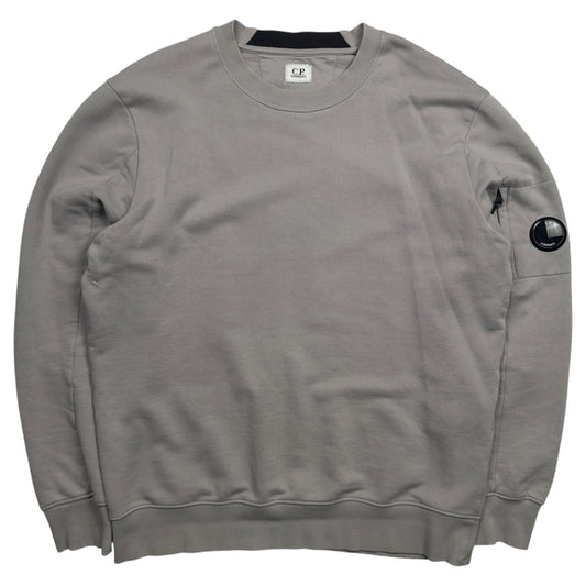C.P. Company Diagonal Raised Fleece Crewneck Sweater - Grey