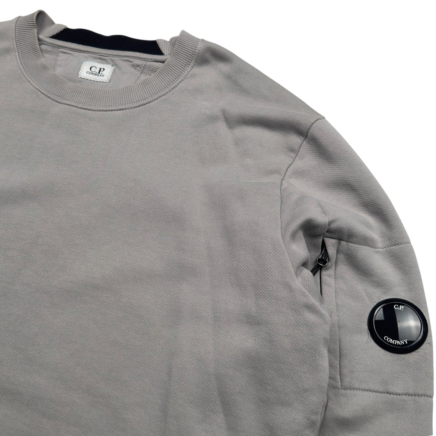 C.P. Company Diagonal Raised Fleece Crewneck Sweater - Grey