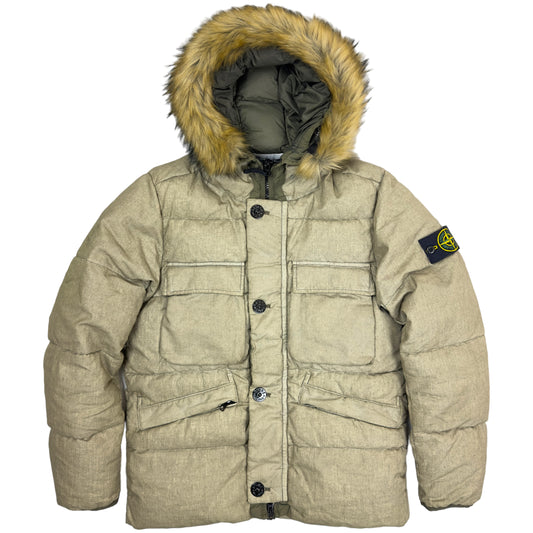 A/W 18 Stone Island Lino Resinato Down-TC Fur Hood Jacket