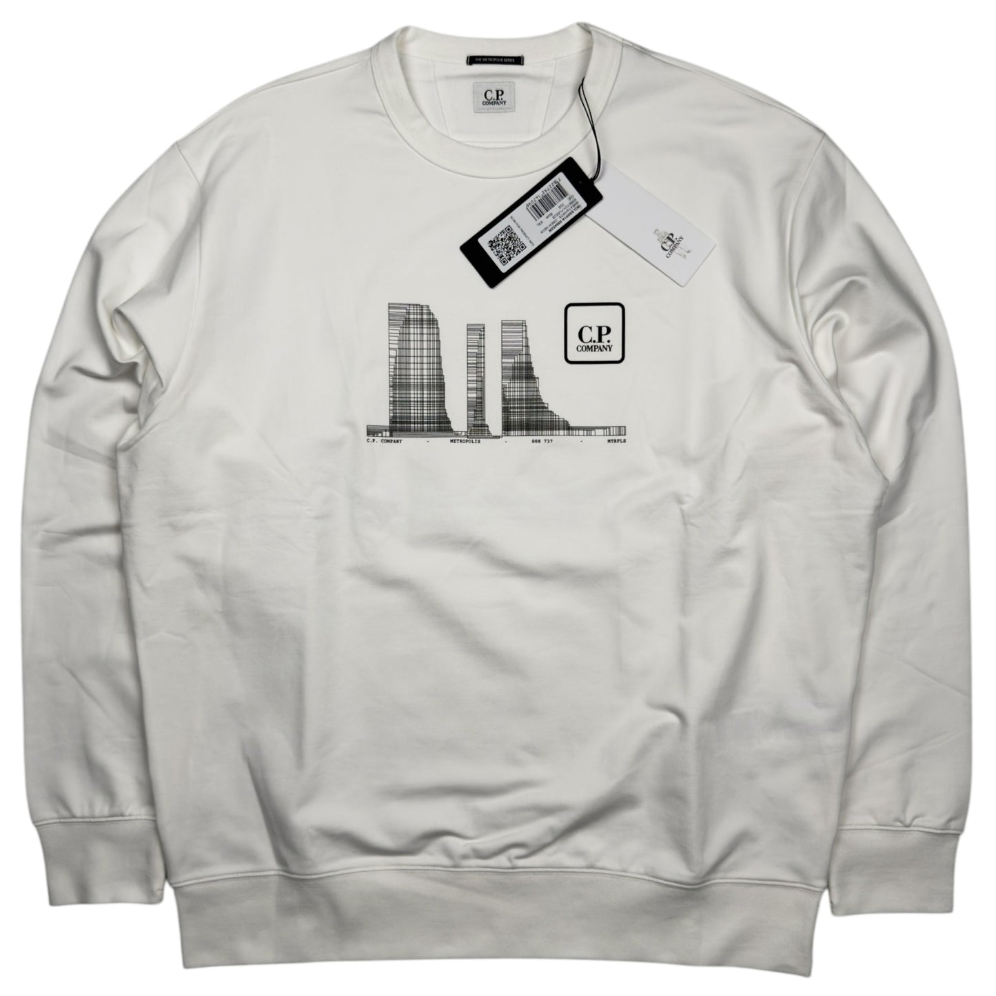 C.P. Company Metropolis Graphic Crewneck Sweater - White