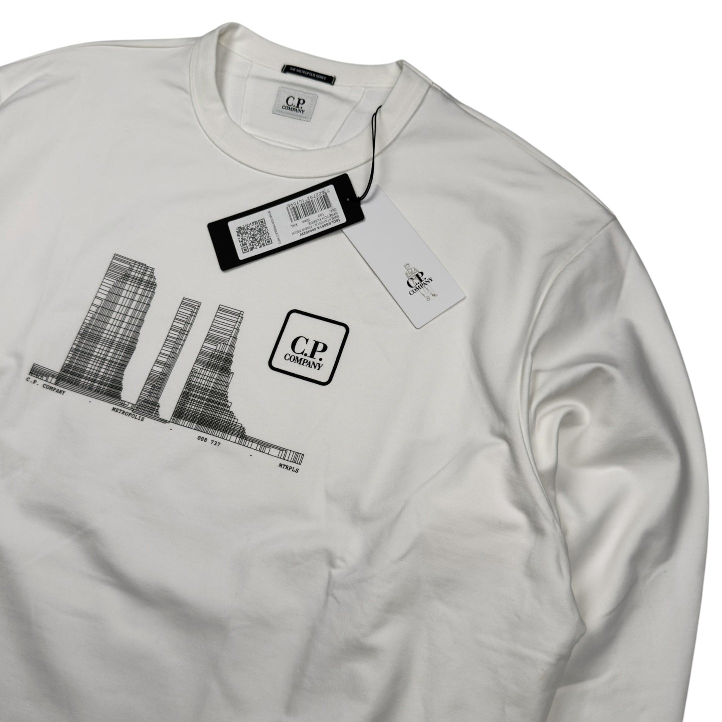 C.P. Company Metropolis Graphic Crewneck Sweater - White