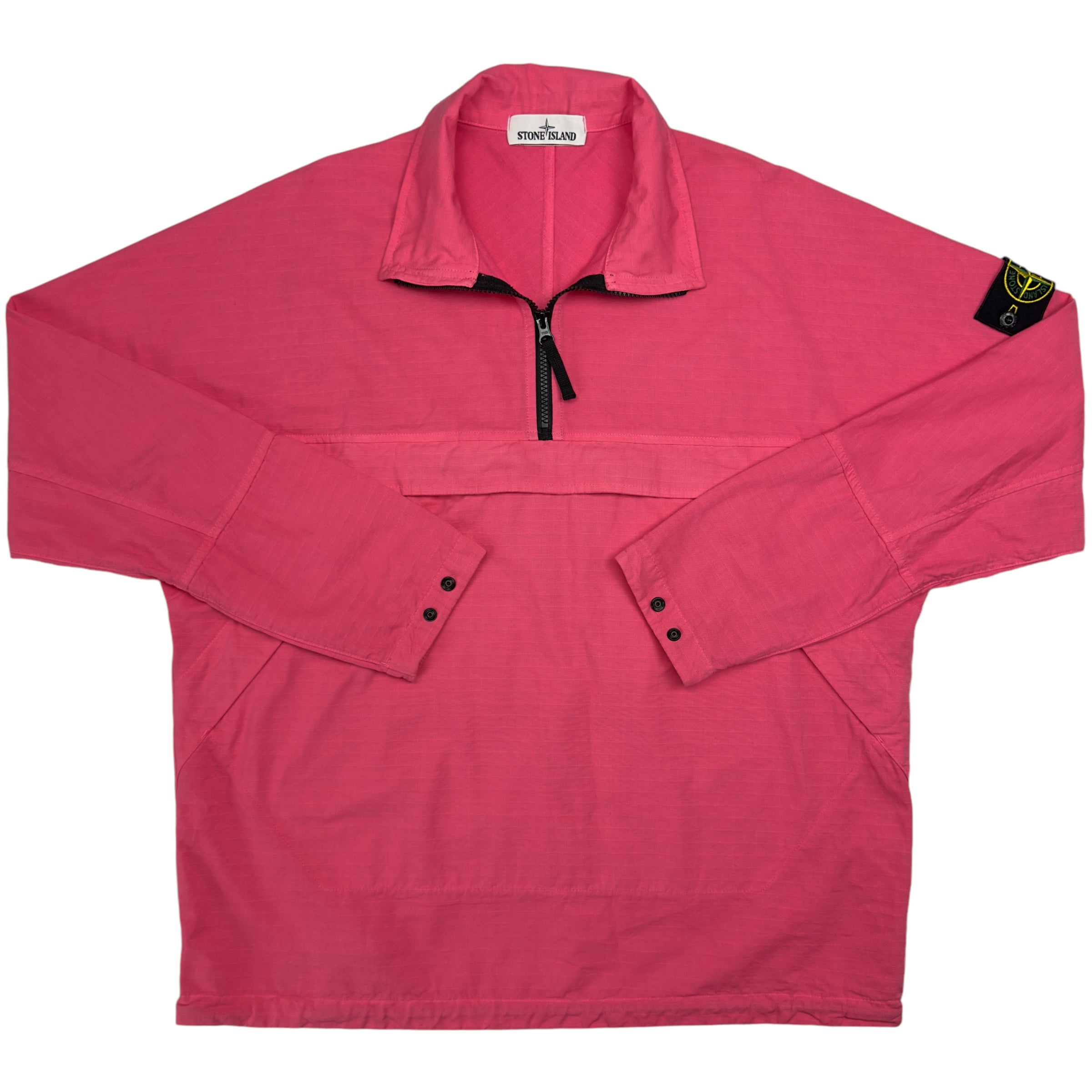 A/W 20 Stone Island Quarterzip Popover Ripstop Smock - Pink – Dans Designer