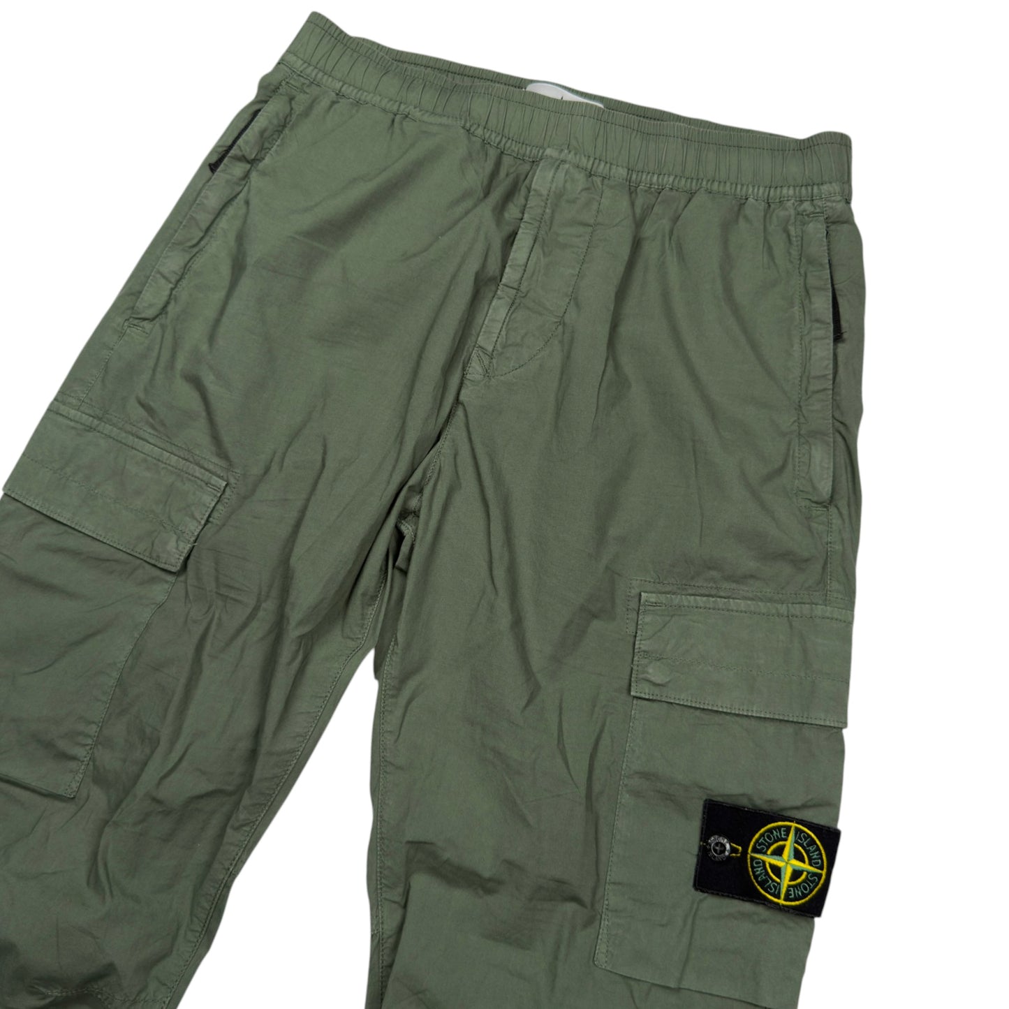 S/S 24 Stone Island Cuffed Cargo Trousers 30 RE-T - Sage Green