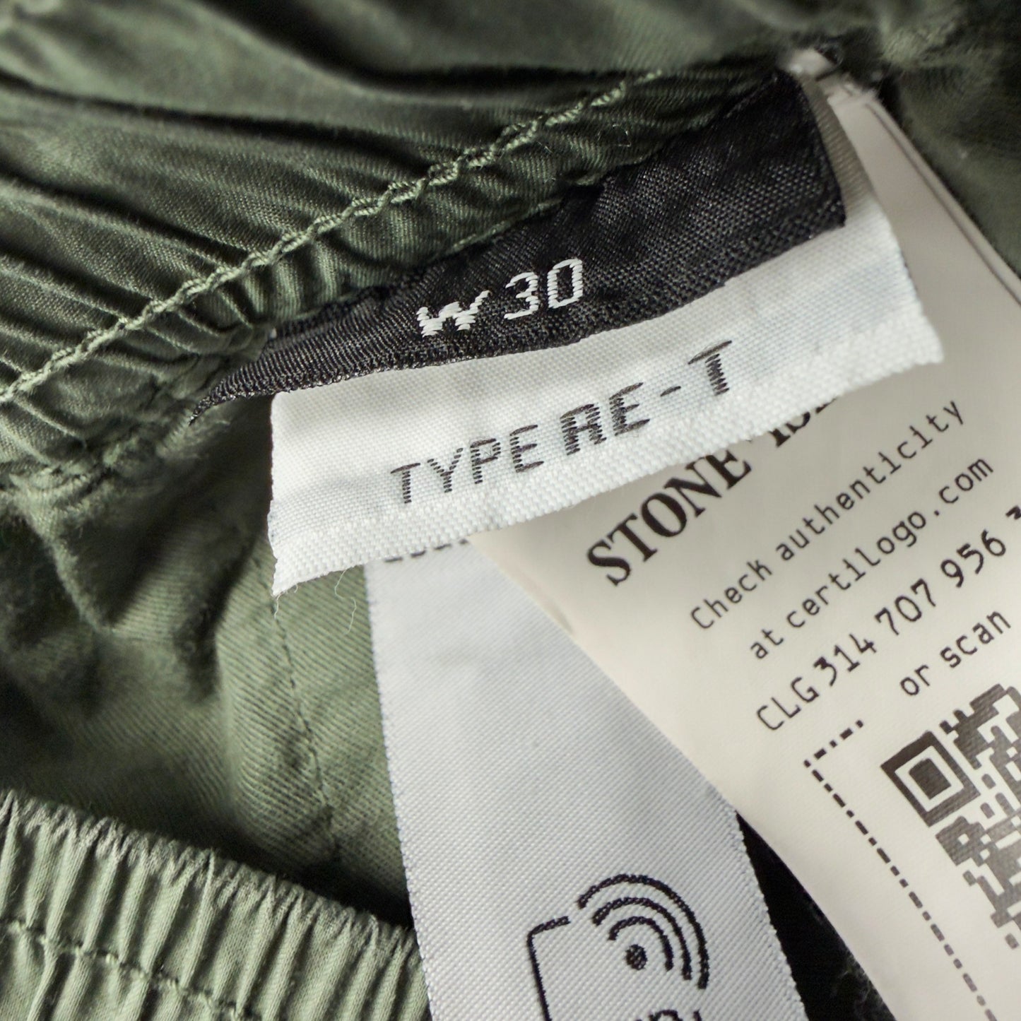 S/S 24 Stone Island Cuffed Cargo Trousers 30 RE-T - Sage Green