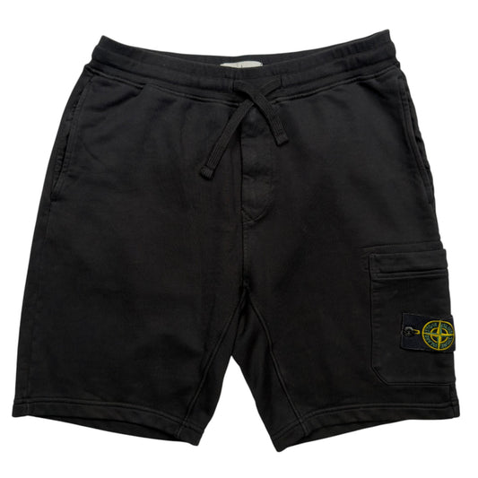 S/S 20 Stone Island Cotton Jersey Cargo Shorts - Black