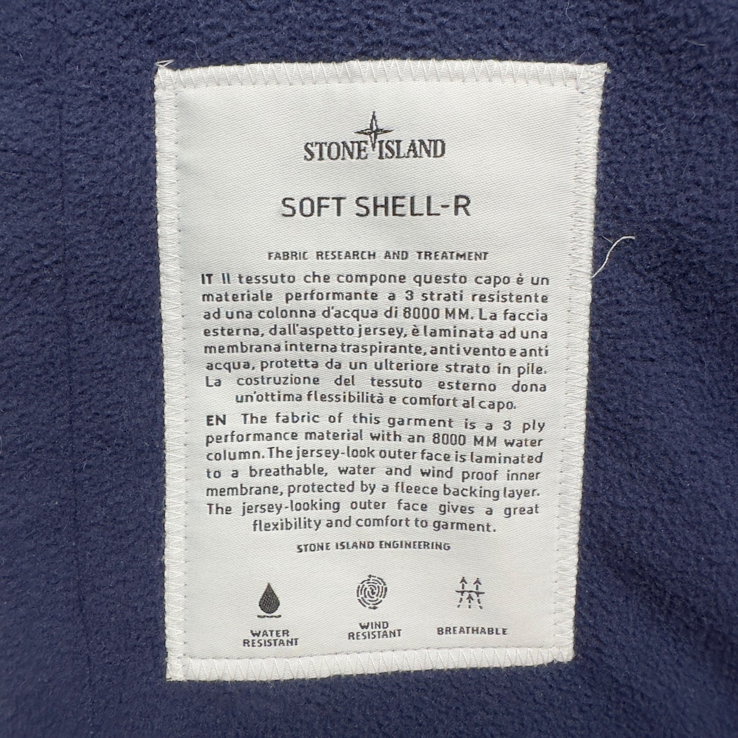 A/W 18 Stone Island Soft Shell R Jacket - Navy
