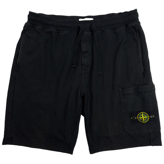 S/S 22 Stone Island Cotton Jersey Cargo Shorts - Black