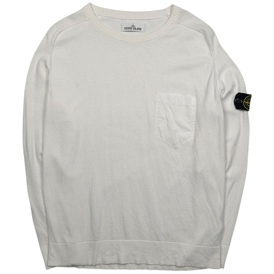 S/S 18 Stone Island Knitted Pocket Sweater - White