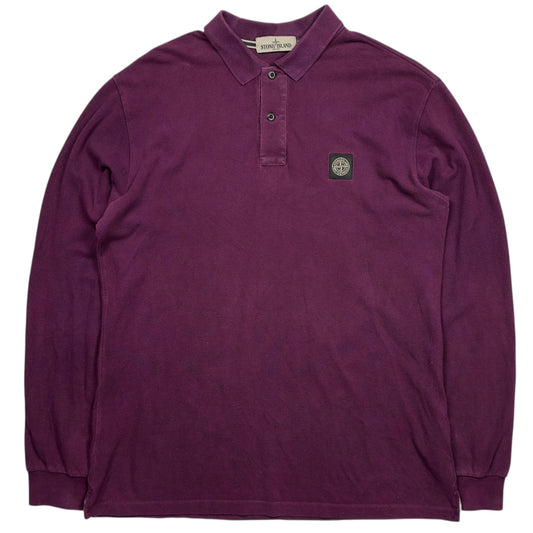 Stone Island Long Sleeve Polo Shirt - Dark Purple