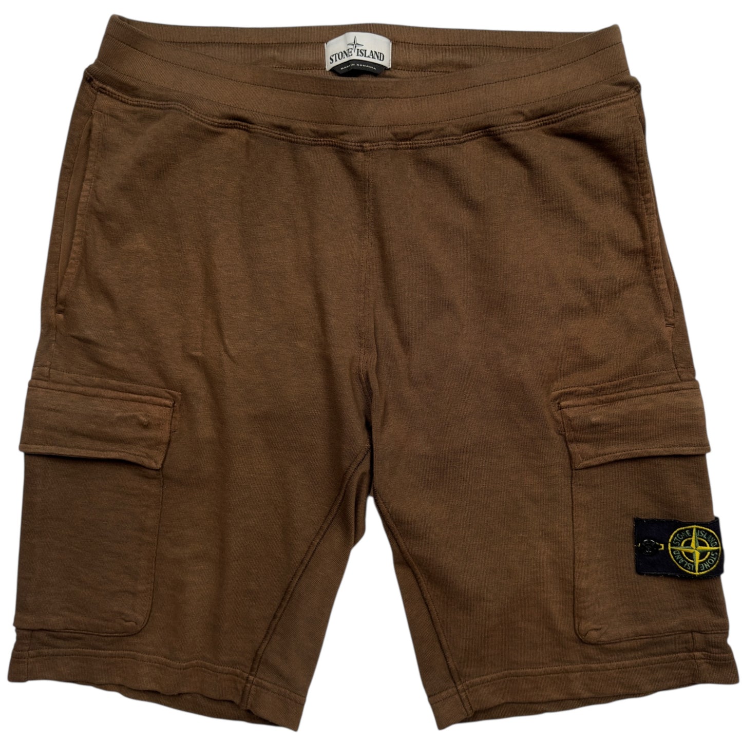 S/S 18 Stone Island Cotton Jersey Cargo Shorts - Brown