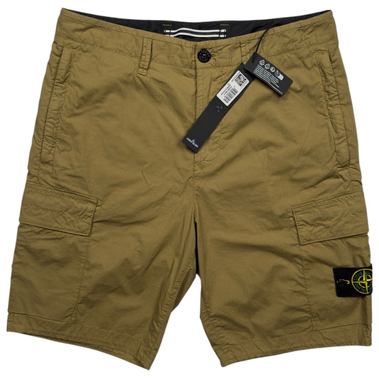 Stone Island Lightweight Cotton Cargo Shorts - Tan