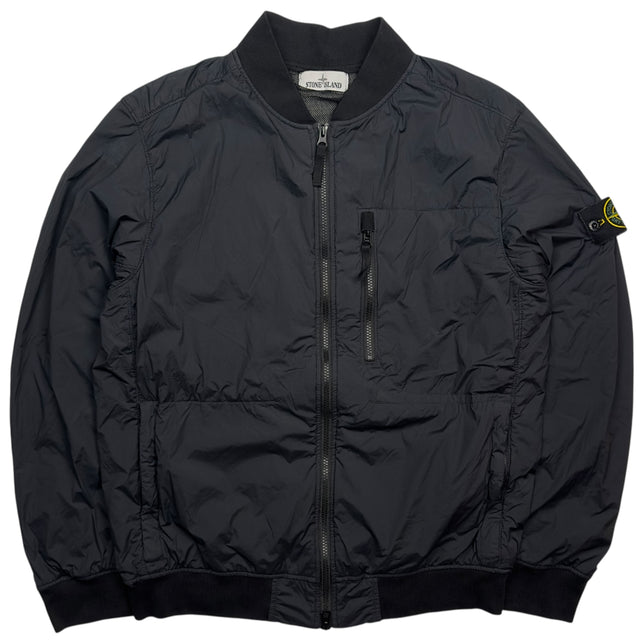 S/S 20 Stone Island Skin Touch Nylon TC with Polartec Alpha Bomber Jacket - Black