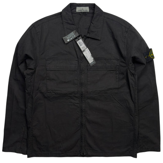 S/S 23 Stone Island Supima Cotton Twill Stretch-TC Overshirt - Black