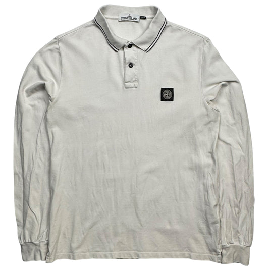 A/W 14 Stone Island Long Sleeve Polo Shirt - White