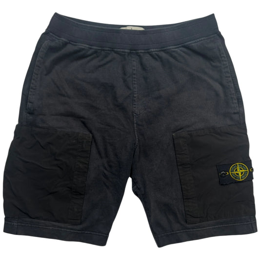 S/S 20 Stone Island Cotton Jersey Cargo Shorts - Black