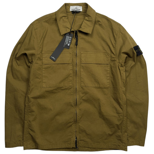 S/S 23 Stone Island Supima Cotton Twill Stretch-TC Overshirt - Brown