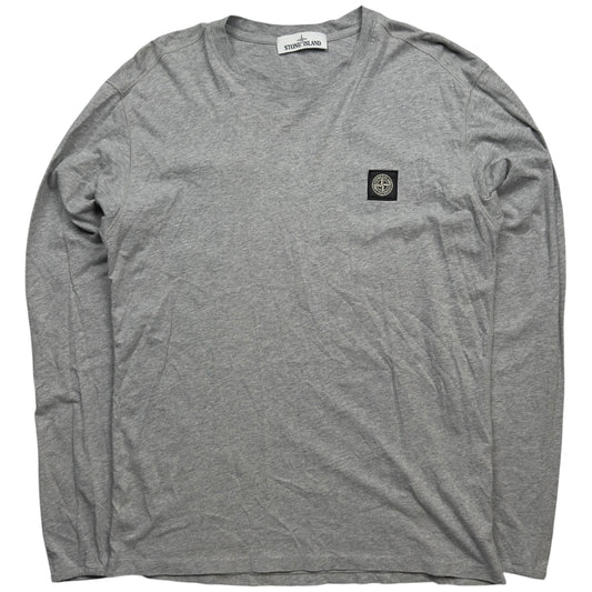 S/S 17 Stone Island Long Sleeve Patch T-Shirt - Grey