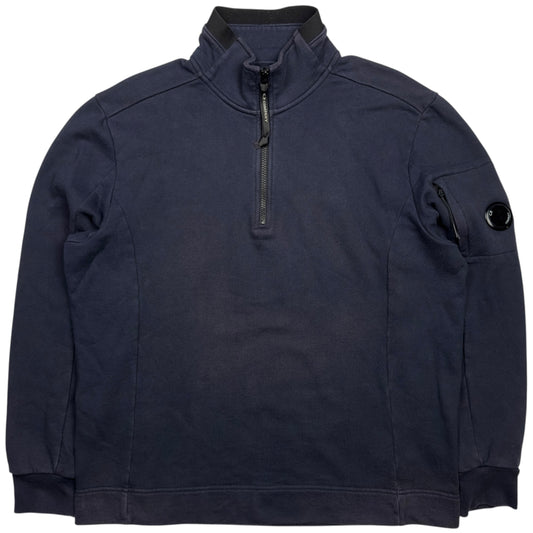 C.P. Company Cotton Quarter Zip Sweater - Navy
