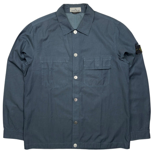 S/S 23 Stone Island Cupro Cotton Twill Overshirt - Navy