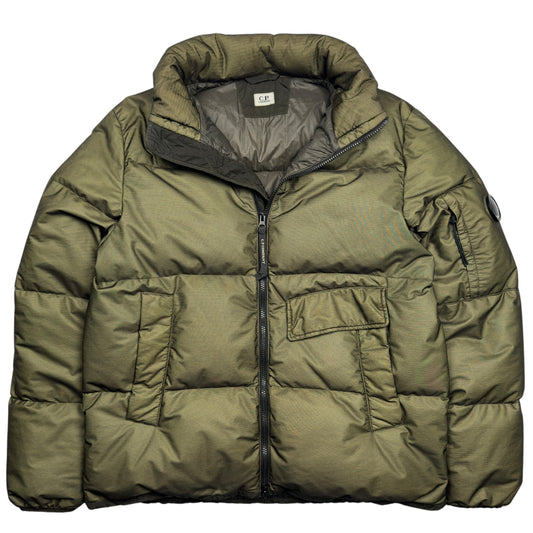 C.P. Company Bi Mesh Down Puffer Jacket - Olive Green