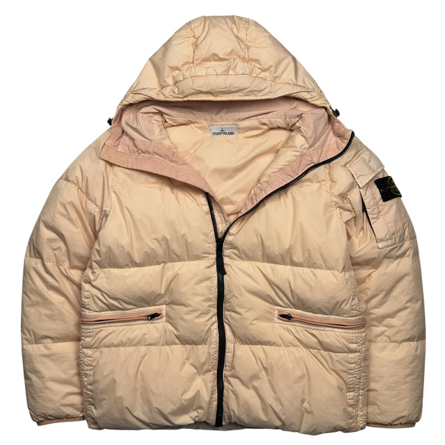 A/W 22 Stone Island Crinkle Reps R - NY Down Puffer Jacket - Peach