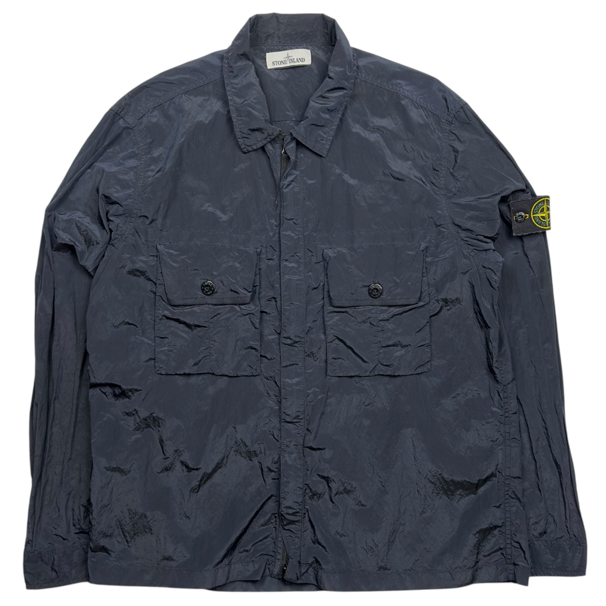 17FW STONE  ナイロンメタル シャツジャケット S/S 17 Stone Island Nylon Metal Overshirt Jacket - Navy – Dans