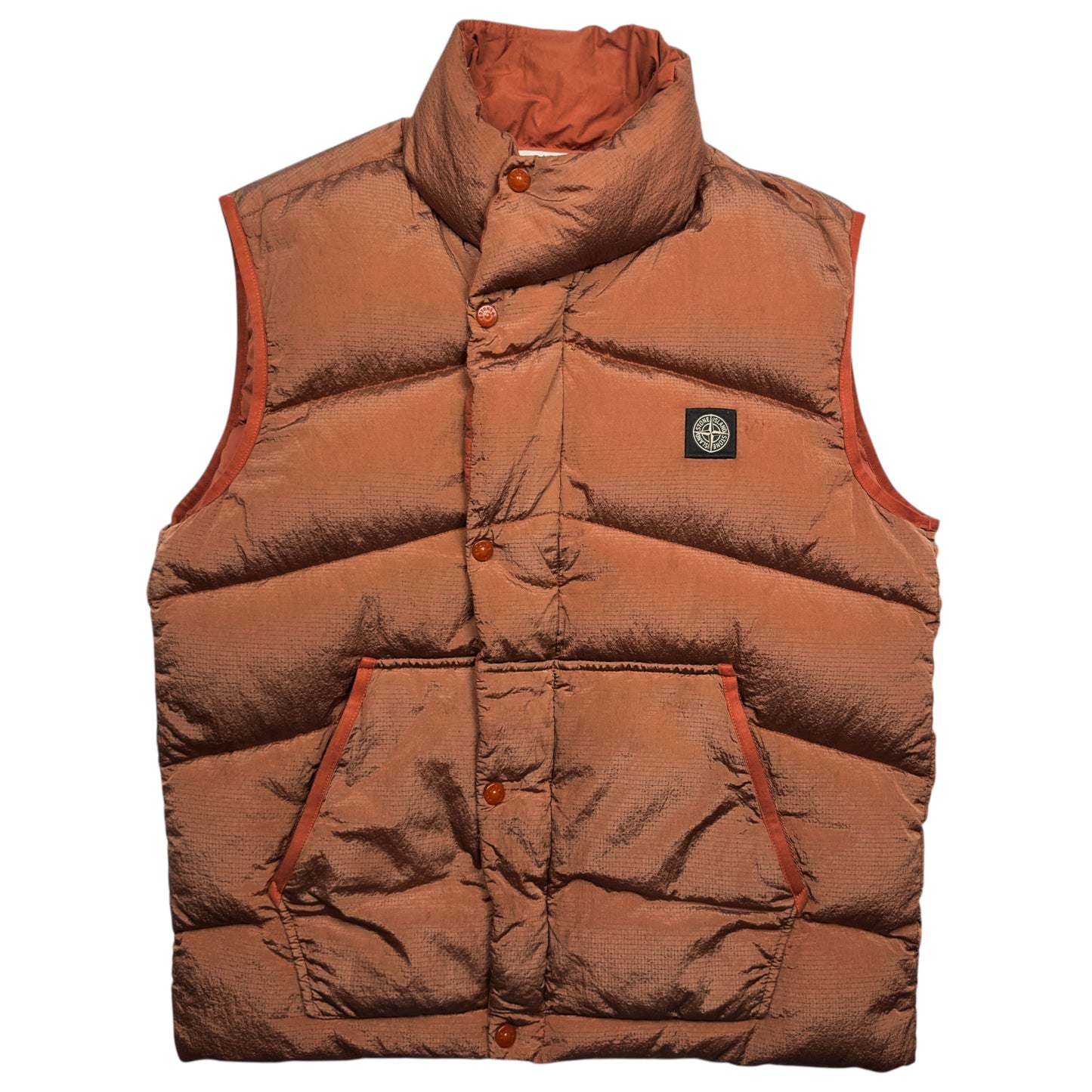 A/W 19 Stone Island Nylon Metal Watro Ripstop Down Puffer Gilet - Orange