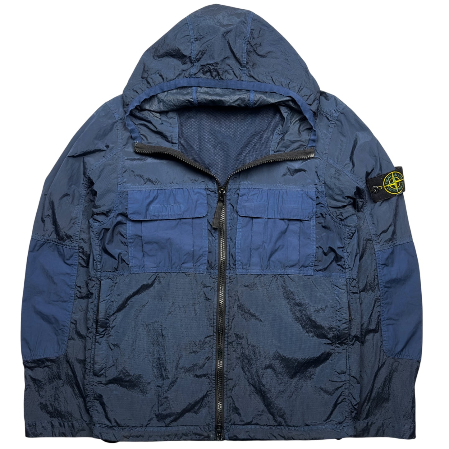 S/S 19 Stone Island Nylon Metal Watro Ripstop Windbreaker Jacket - Navy