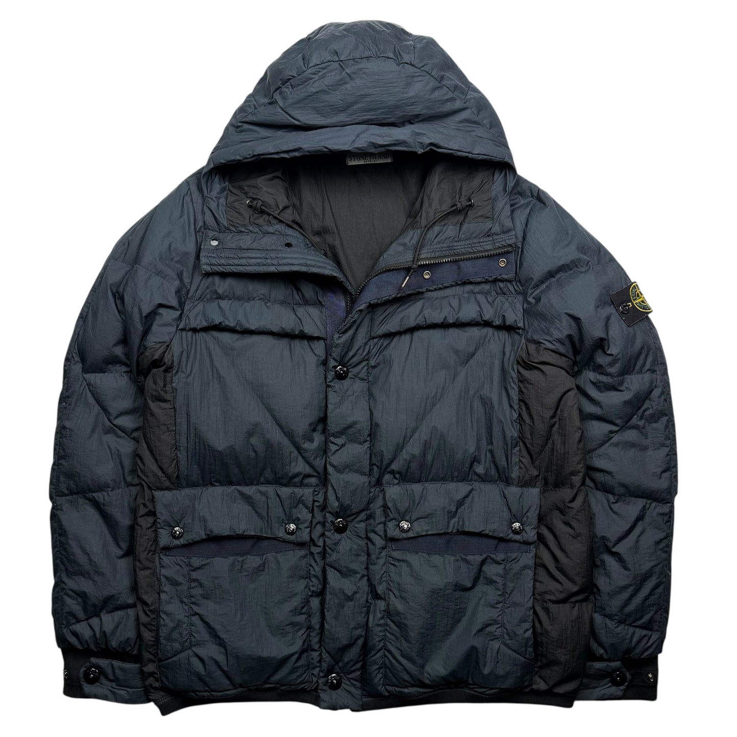 A/W 11 Stone Island Opaque Nylon Tela Down Puffer Jacket - Navy