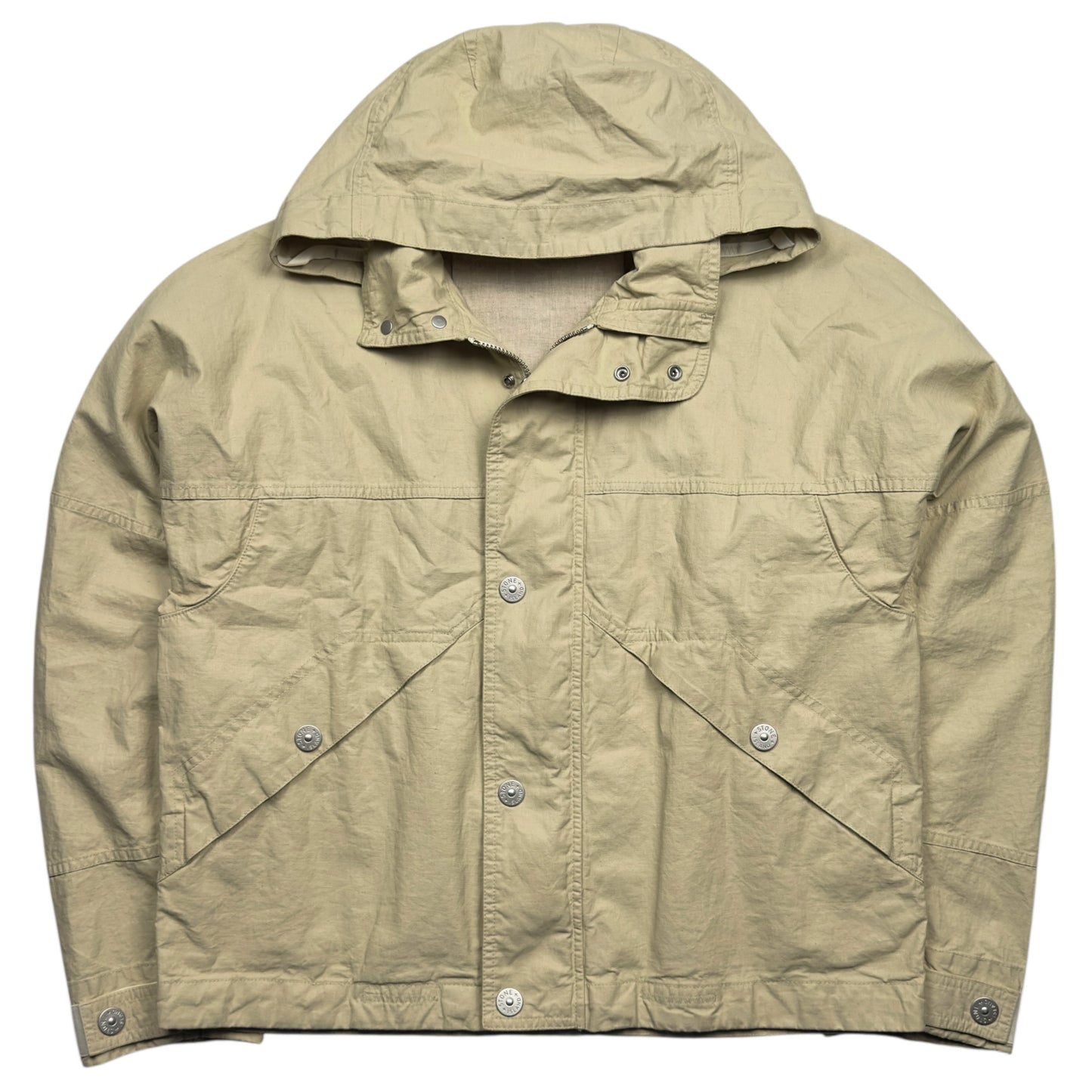 S/S 24 Stone Island Marina Raw Plated Linen Jacket - Beige