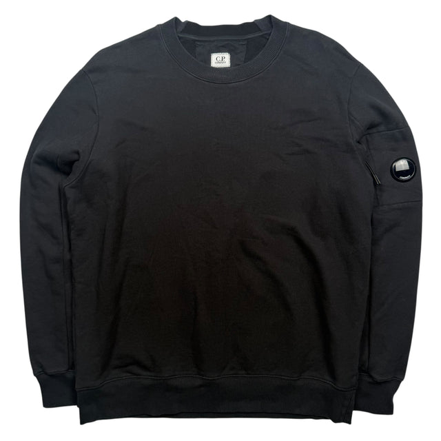 C.P. Company Diagonal Raised Fleece Crewneck Sweater - Black