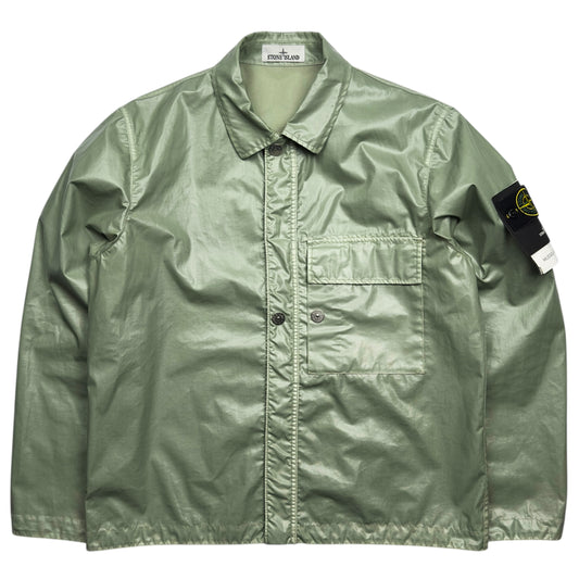 S/S 25 Stone Island Mussola Gommata TC Overshirt Jacket - Sage Green