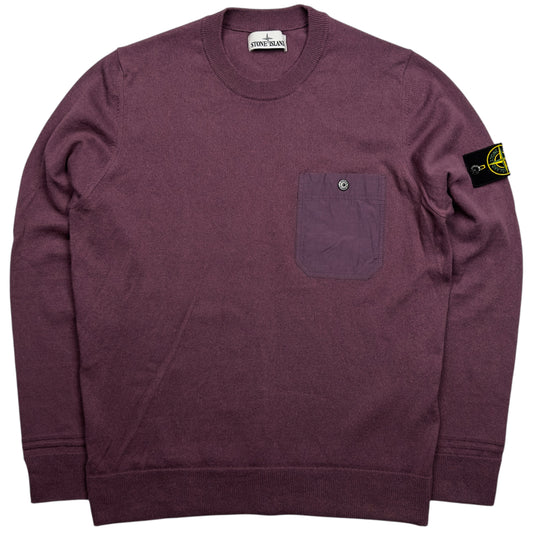 S/S 21 Stone Island Light Knit Sweater - Burgundy