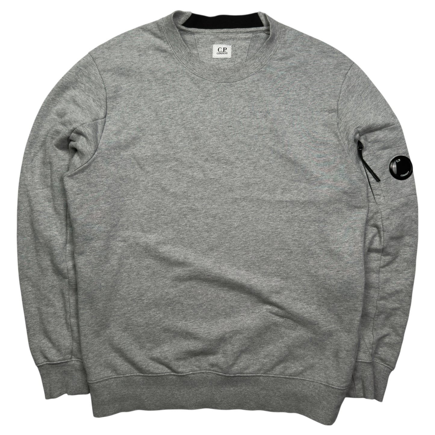 C.P. Company Diagonal Raised Fleece Crewneck Sweater - Grey