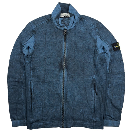 S/S 17 Stone Island House Check Dust Treated Full Zip Sweater