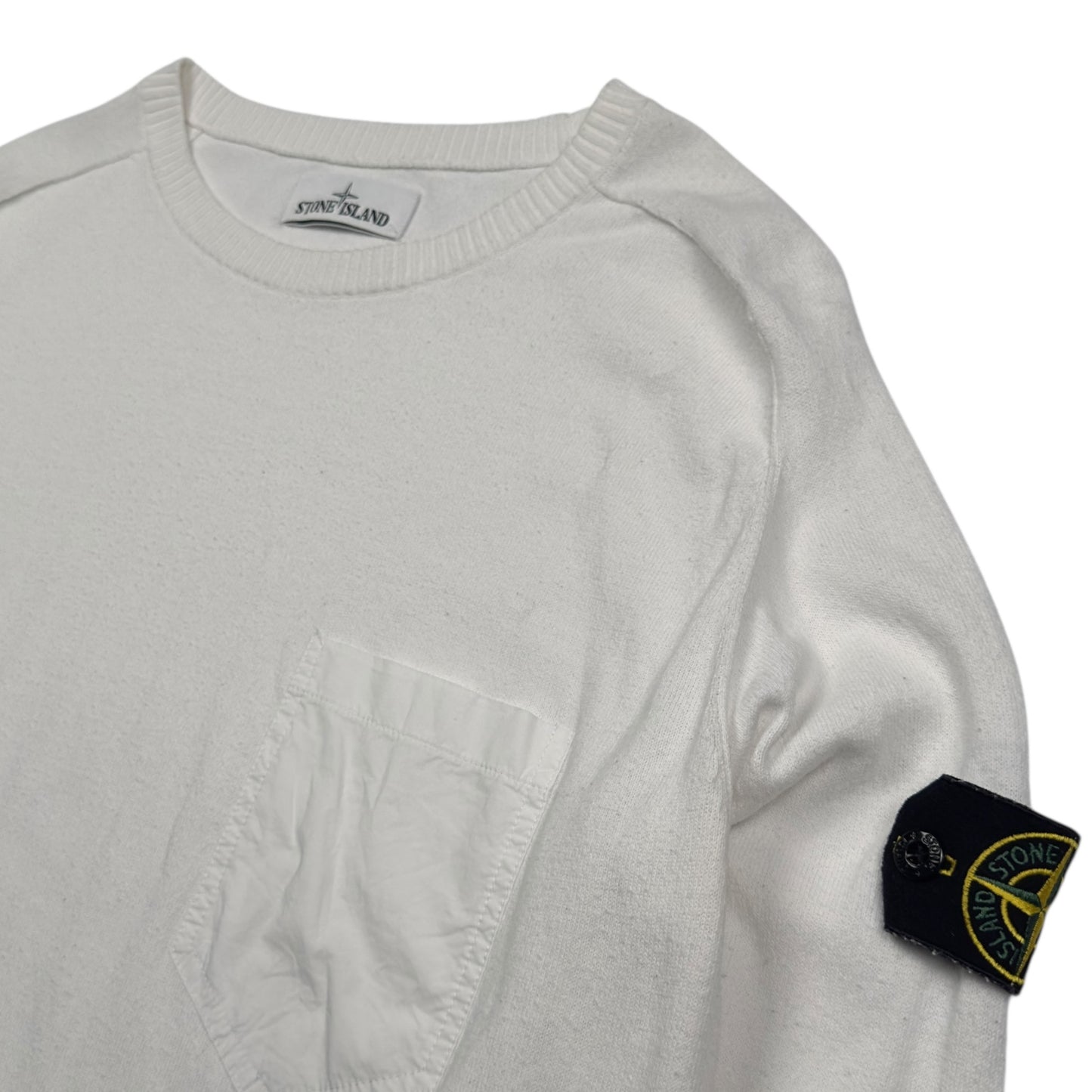S/S 18 Stone Island Knitted Pocket Sweater - White