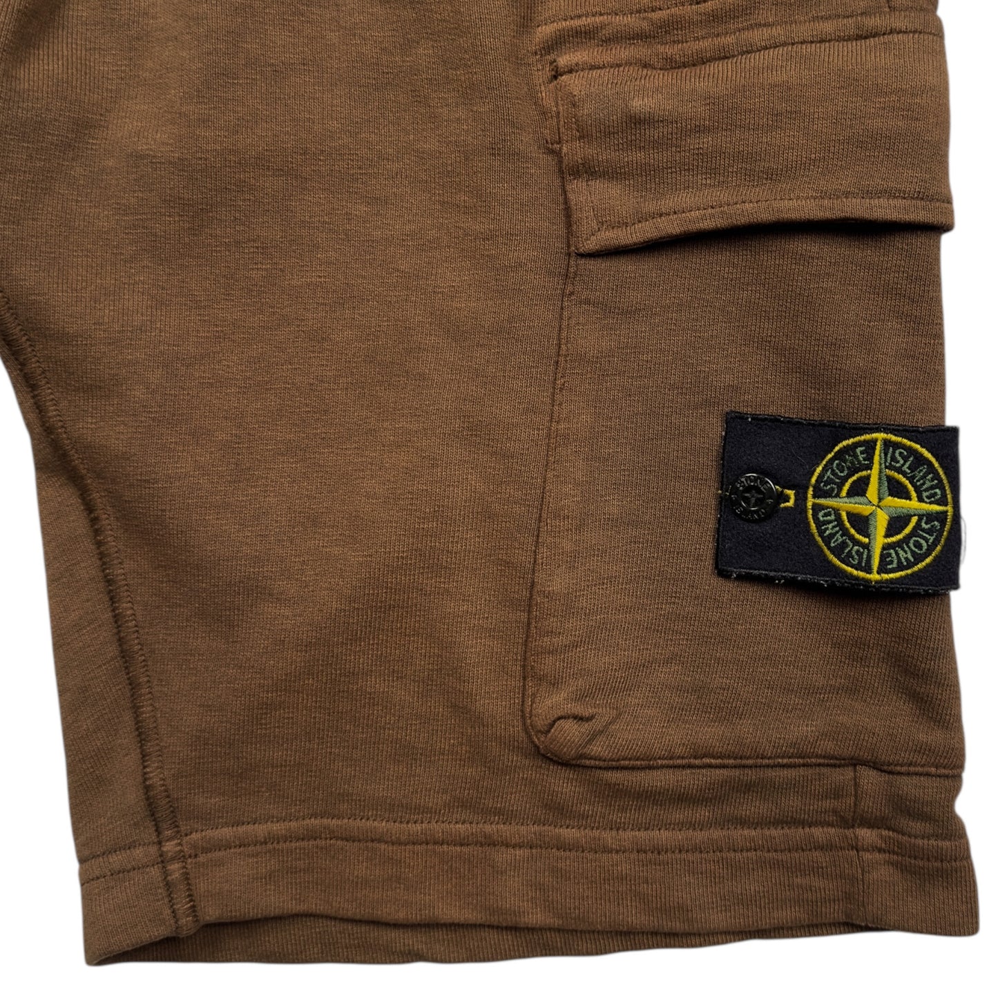 S/S 18 Stone Island Cotton Jersey Cargo Shorts - Brown
