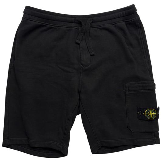 A/W 20 Stone Island Cotton Jersey Cargo Shorts - Black