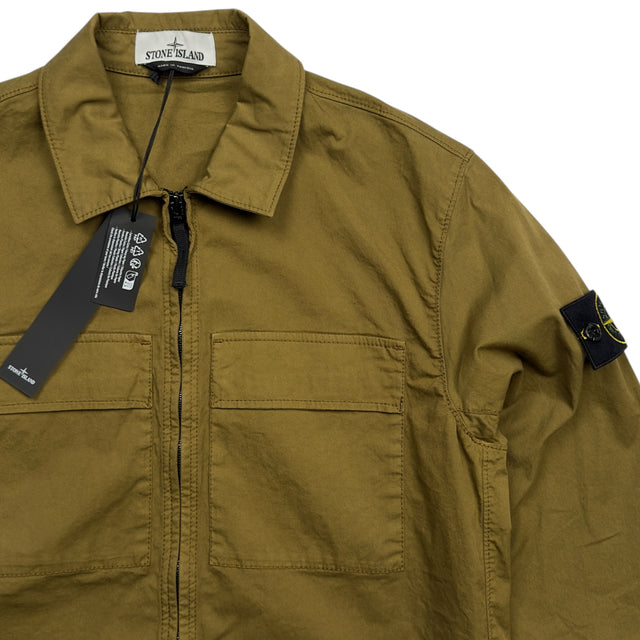 S/S 23 Stone Island Supima Cotton Twill Stretch-TC Overshirt - Brown