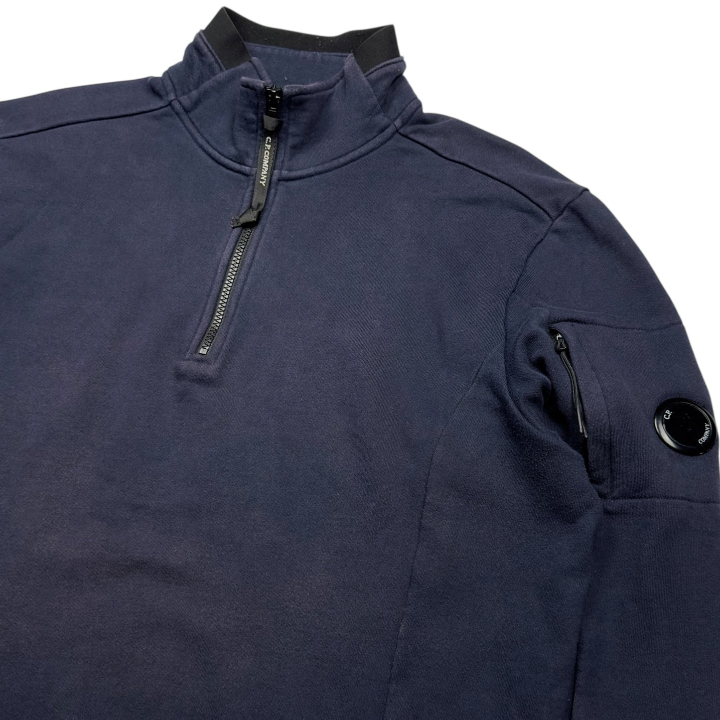 C.P. Company Cotton Quarter Zip Sweater - Navy