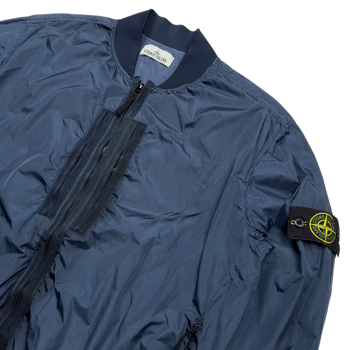 S/S 17 Stone Island Crinkle Reps NY Bomber Jacket - Navy