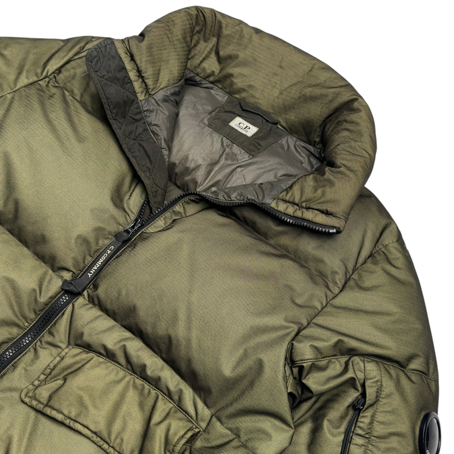 C.P. Company Bi Mesh Down Puffer Jacket - Olive Green